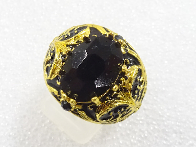 JAPANESE KIMONO / ANTIQUE COLORED STONE RING (SIZE 21)